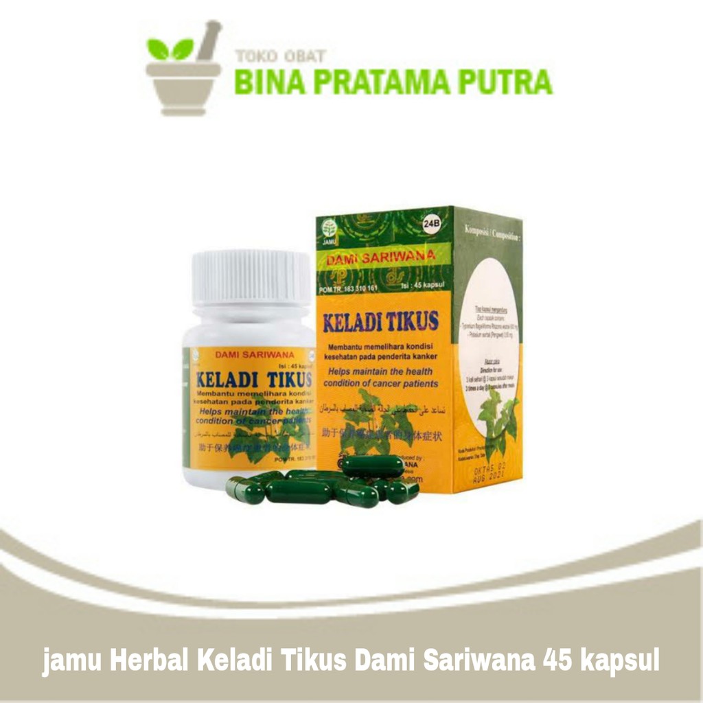 Keladi Tikus Dami Sariwana 45 Kapsul Jamu Herbal