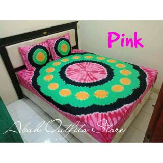  SPREI  BATIK  UKURAN 100x200X30 140x200x30 HIJAU TOSCA MUDA 