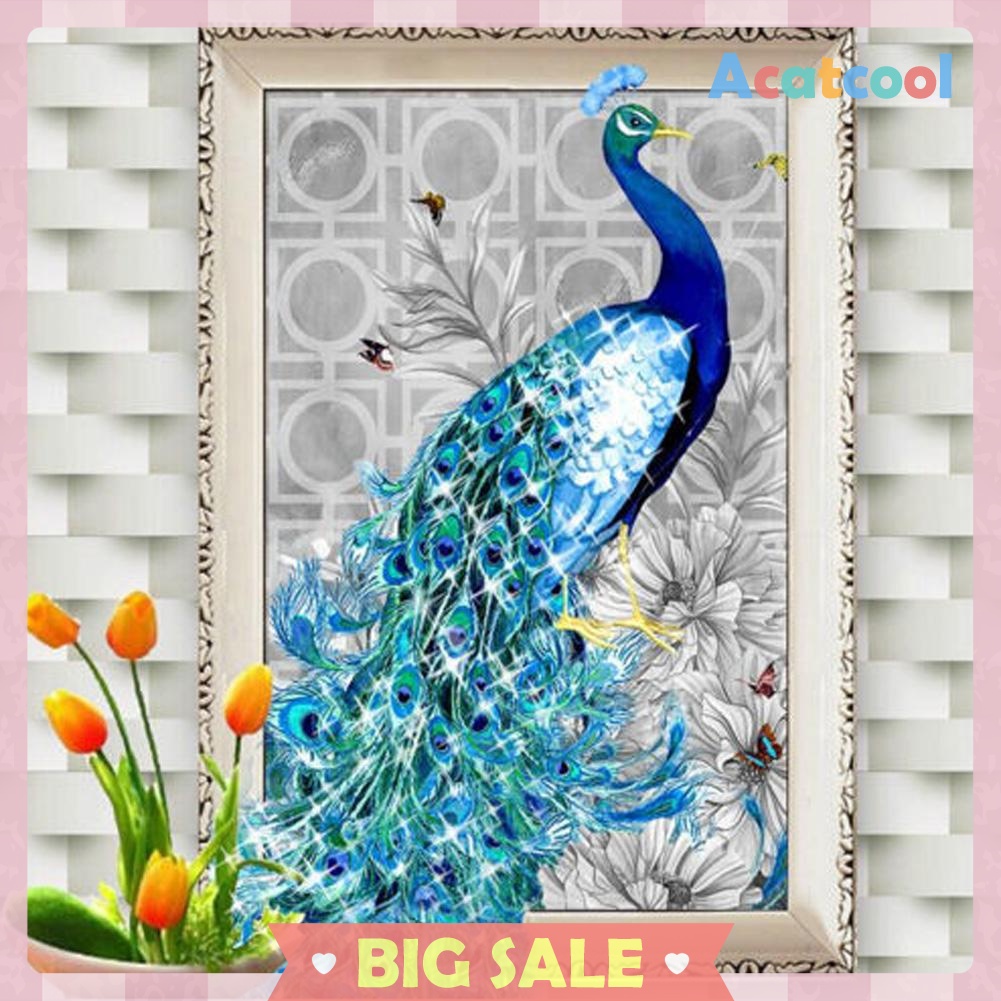 5D Diamond Embroidery Painting DIY Peacock  Stitch Craft Kit Cross