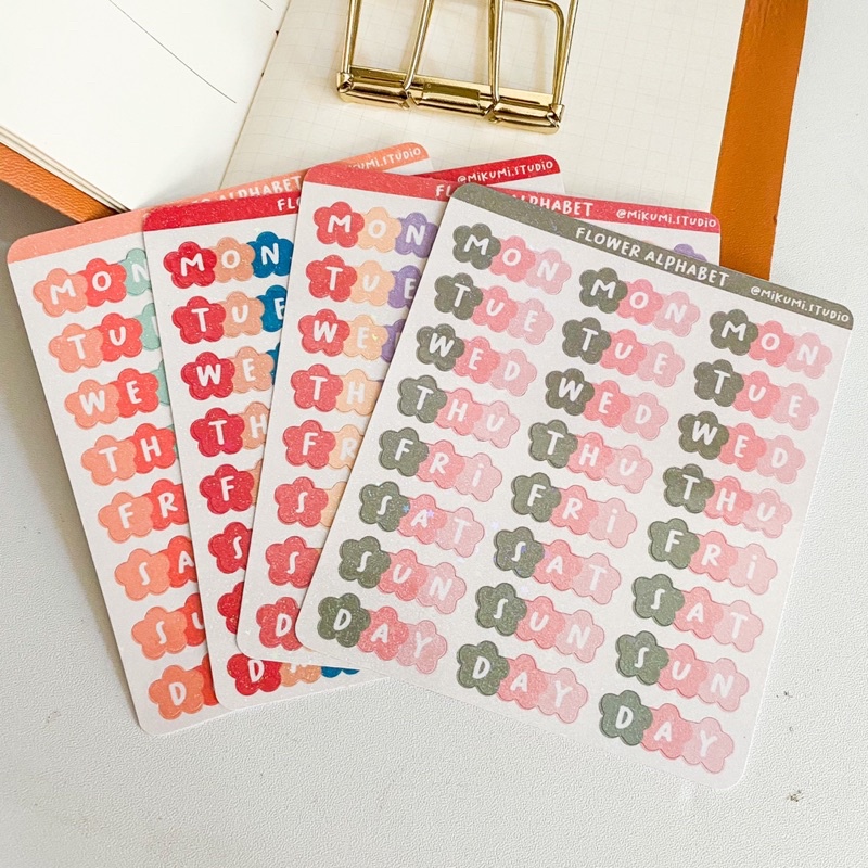 

[MIKUMI] Flower Day Alphabet Sticker Sheet | Hologram Sticker | Kiss Cut sticker | Deco sticker | Journaling Kits | Bujo Kits | Planner Sticker | Stiker Planner | Sticker Lucu | Sticker Planner | Sticker Bujo | Deco Kit | Scrapbook Sticker