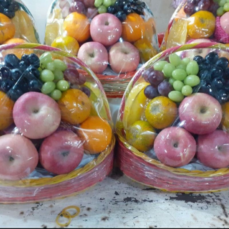 Buah Buahan Campuran Parcell Fresh Segar 1 Keranjang Khusus Gojek Grab Shopee Indonesia