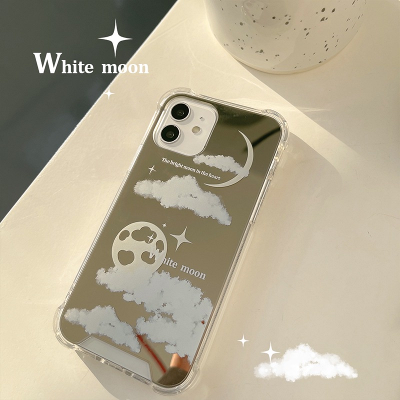 ins Makeup Mirror Shock Proof Soft Case IP Iphone 7 8 Plus X XR XS Max IPhone 11 Pro Max 12 13 Pro Max SE 2020 12 13 mini Fashion clouds moon Casing Chasing