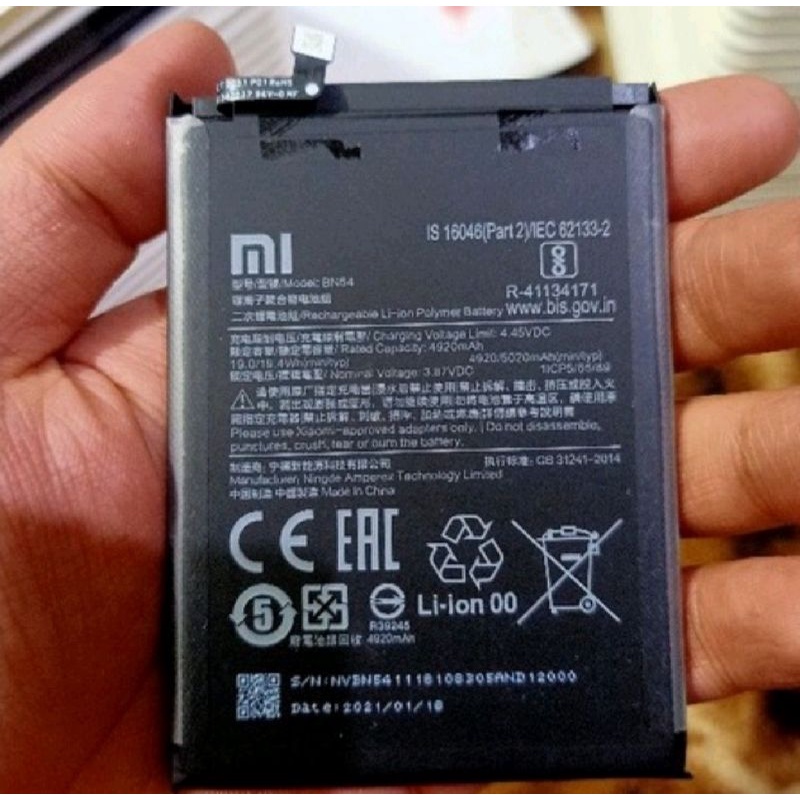 BATERAI BATRE BATTERY XIAOMI BN54 REDMI 9 / NOTE 9 ORIGINAL COPOTAN