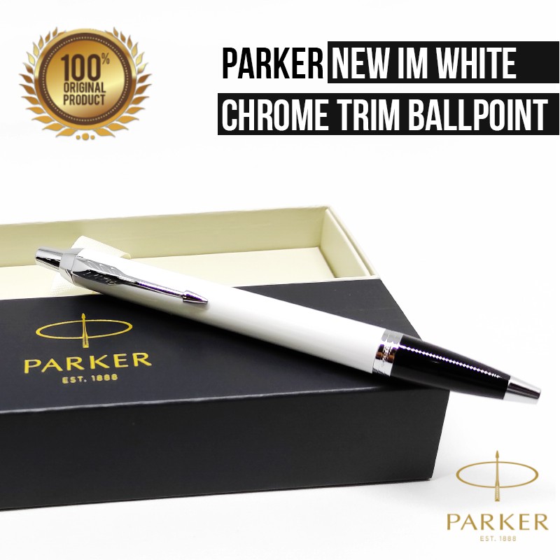 

Parker IM New White Chrome Trim Ballpoint Original