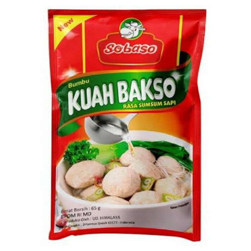 

Sobaso Bumbu Kuah Bakso Rasa Sumsum Sapi 65 Gram ( isi 10 bks )