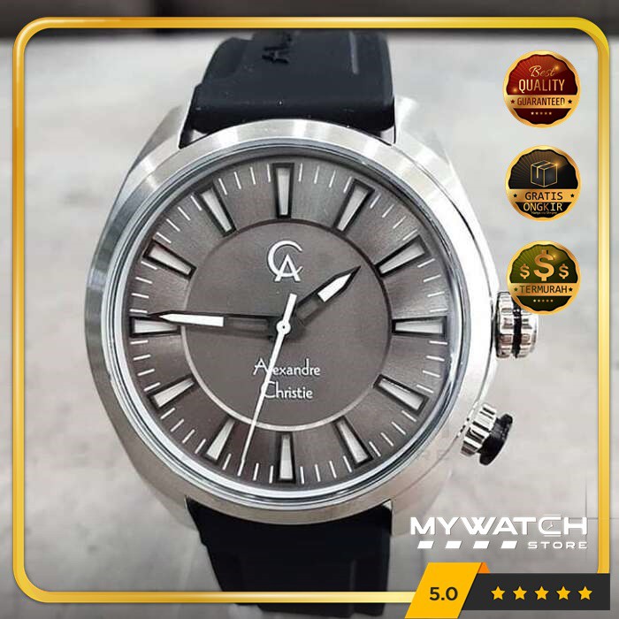 Alexandre Christie AC 8630 Pria Jam Tangan Alexander Original AC8630 Black Silver