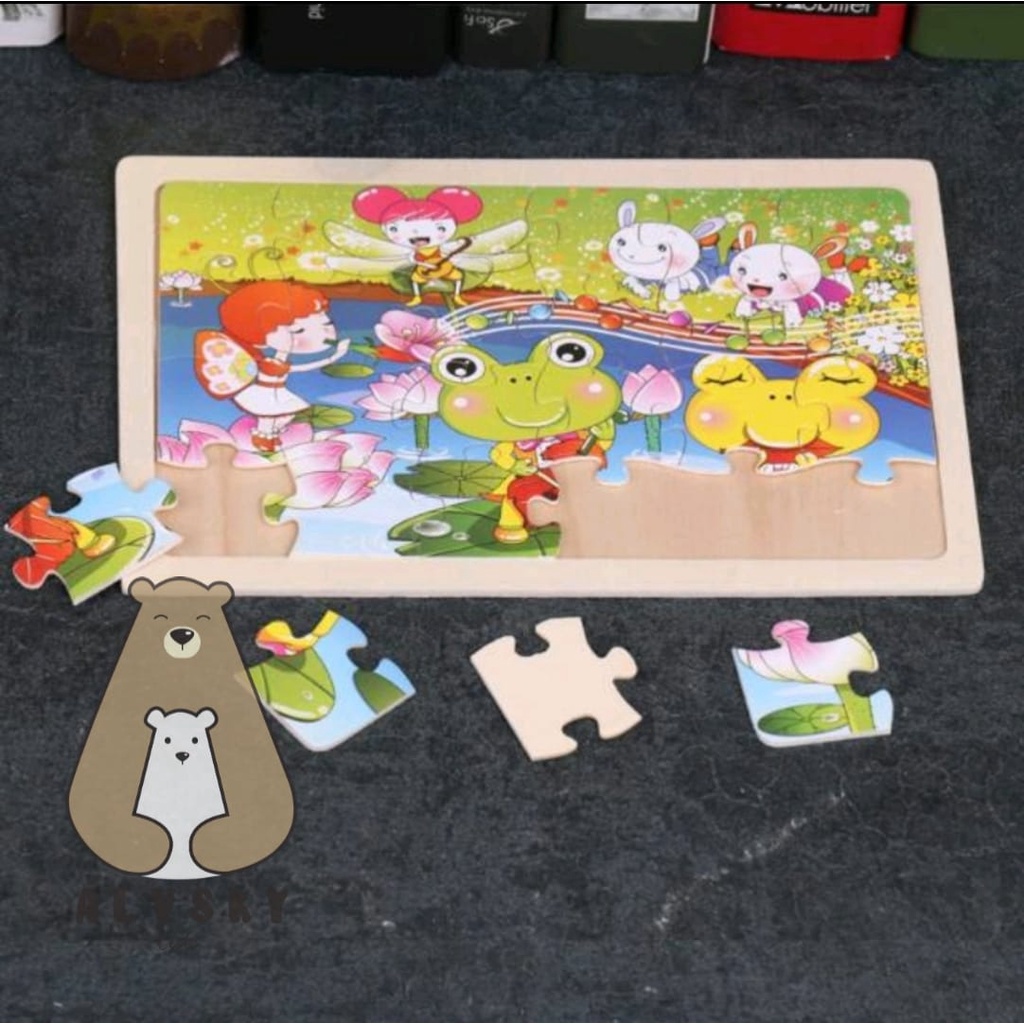 MAINAN EDUKATIF / JIGSAW PUZZLE / PUZZLE KAYU GAMBAR 24 PCS LUCU