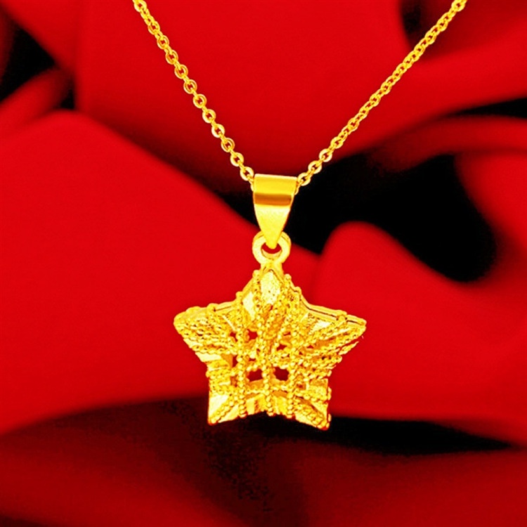 Kalung Rantai Lapis Emas 18K Dengan Liontin Hati Untuk Wanita