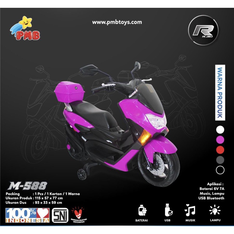 mainan anak motor aki pmb nmax m588