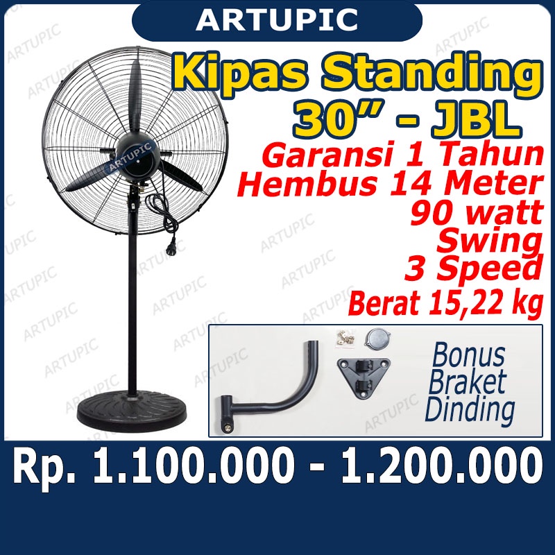 Kipas STANDING Fan 30 inch merk JBL Kipas Angin Berdiri Standing Kandang Gudang Garasi DLL