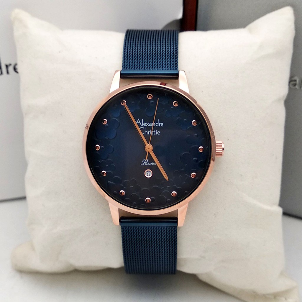 Alexandre Christie AC 2794 Rose Gold Blue Ladies