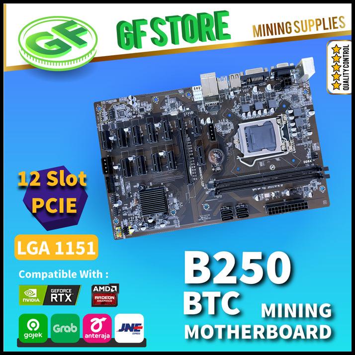 Mining Motherboard B250 Btc - Lga 1151 - 12 Gpu Vga Mining Promo Hari Ini