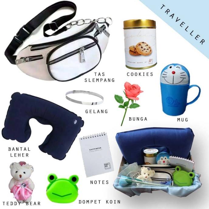 

Hadiah Ultah Wanita - Parsel Kado Kadobox Traveller Hampers Cewe