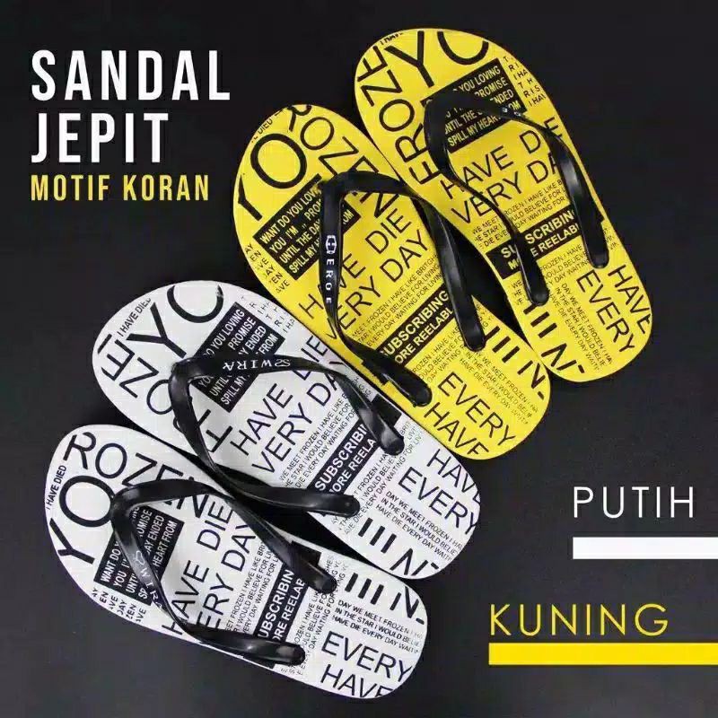 sandal jepit pria motif koran