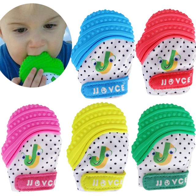 Teether JJ Ovce Mitt (pink, merah, biru, kuning, hijau)