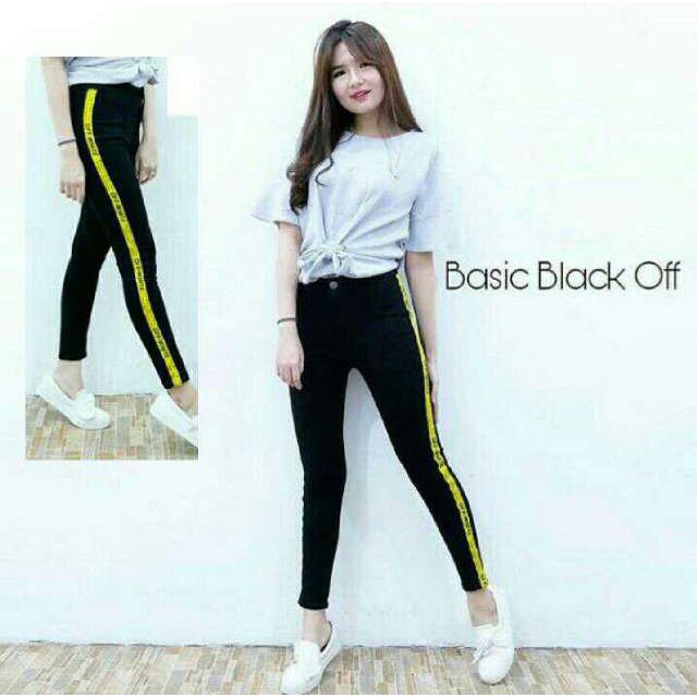  Celana  Wanita Highwaist Jeans Skinny Panjang Wanita Hitam 