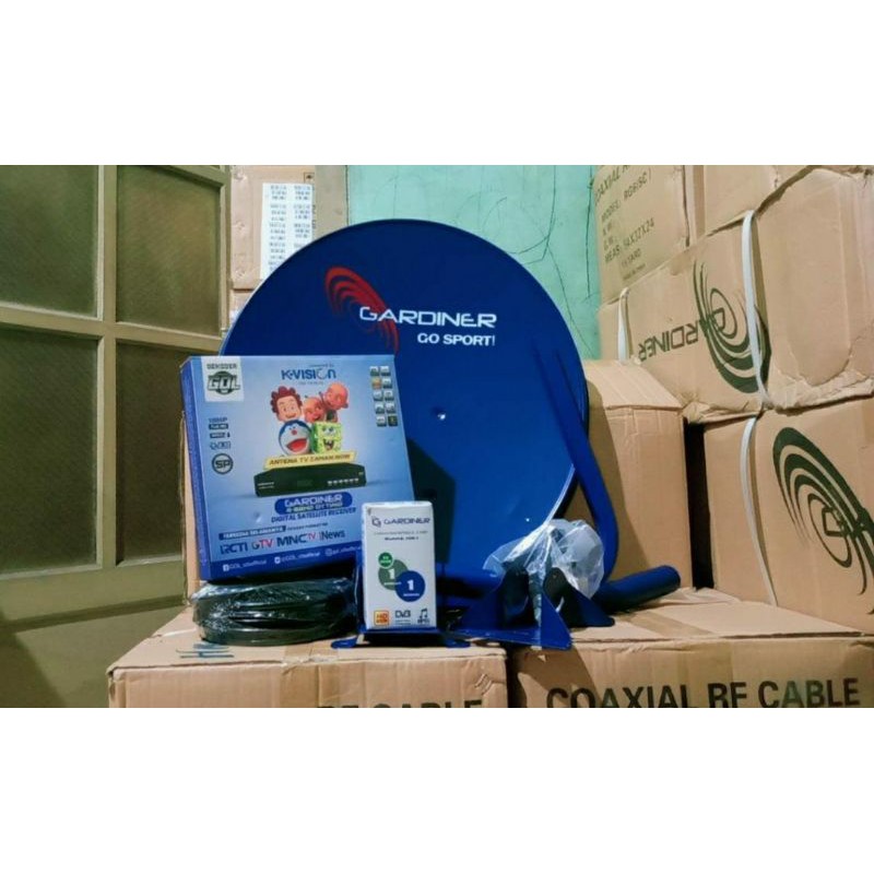 Paket Lengkap Antena Parabola Mini Garmedia 45cm / 60cm + Gardiner Ottimo Free MNC Group