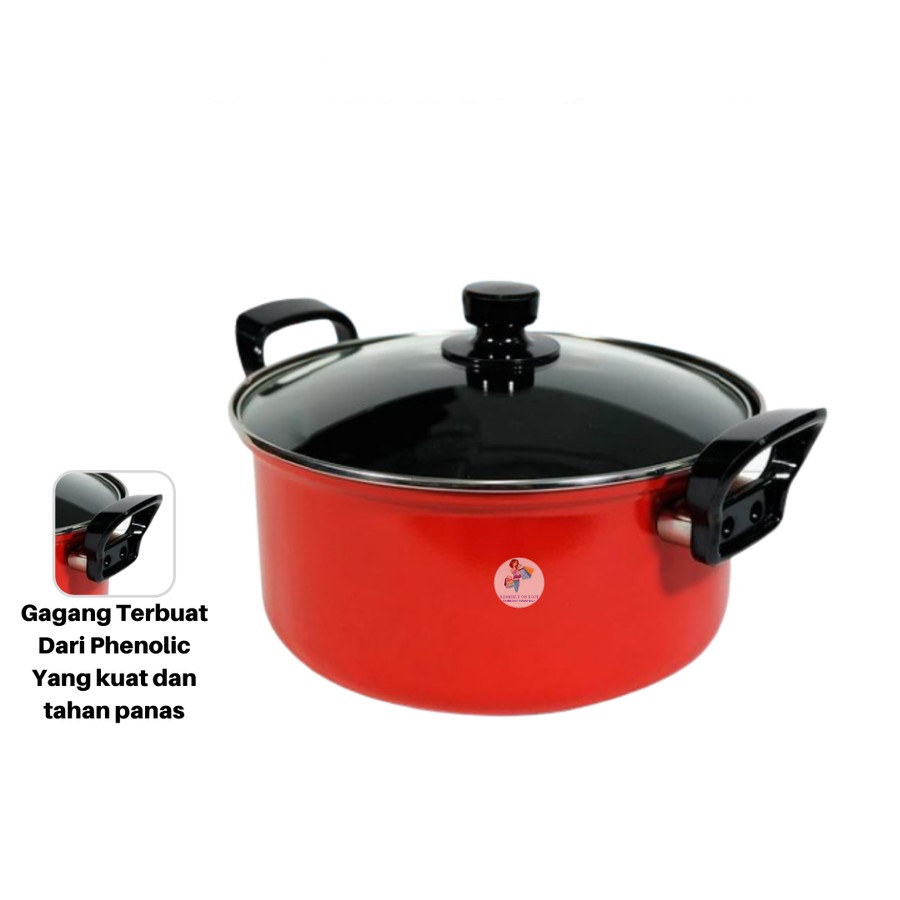 MASPION Panci Dutch Oven Pegangan Ebonit 22 Cm - Panci Antilengket