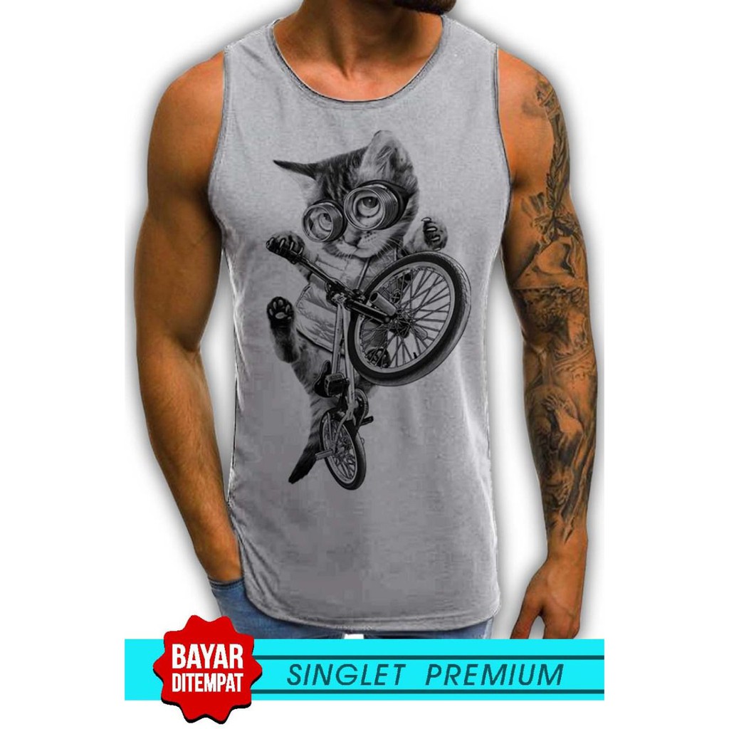 SINGLET LEKBONG PRIA (KUCING SEPEDA) / SINGLET LEKBONG GYM /LEKBONG / SINGLET/KAOS DALAM PRIA/KUTANG