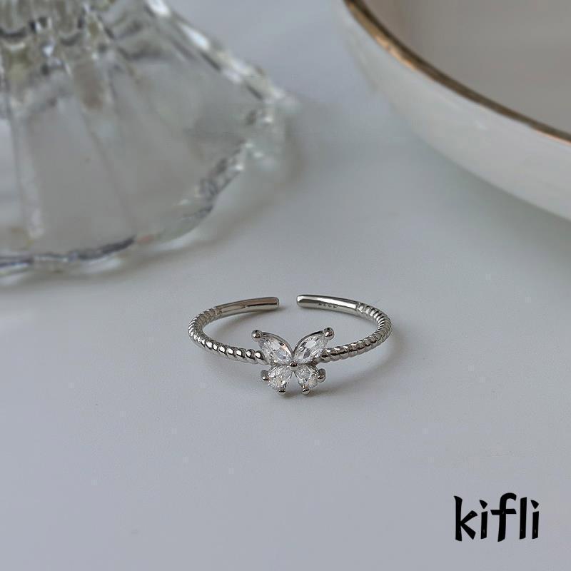 Cincin Model Terbuka,Desain Kupu-Kupu Aksen Berlian,Untuk Wanita