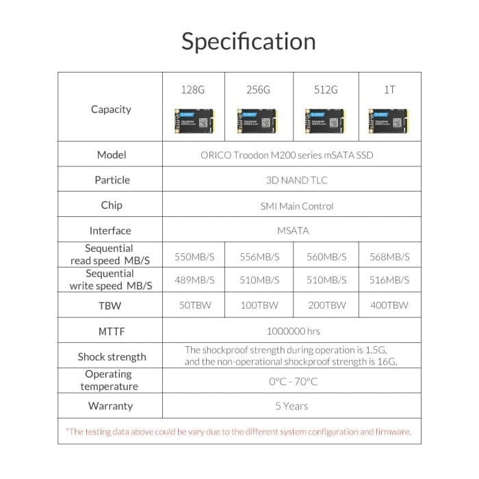 ORICO mSATA SSD - M200-128GB