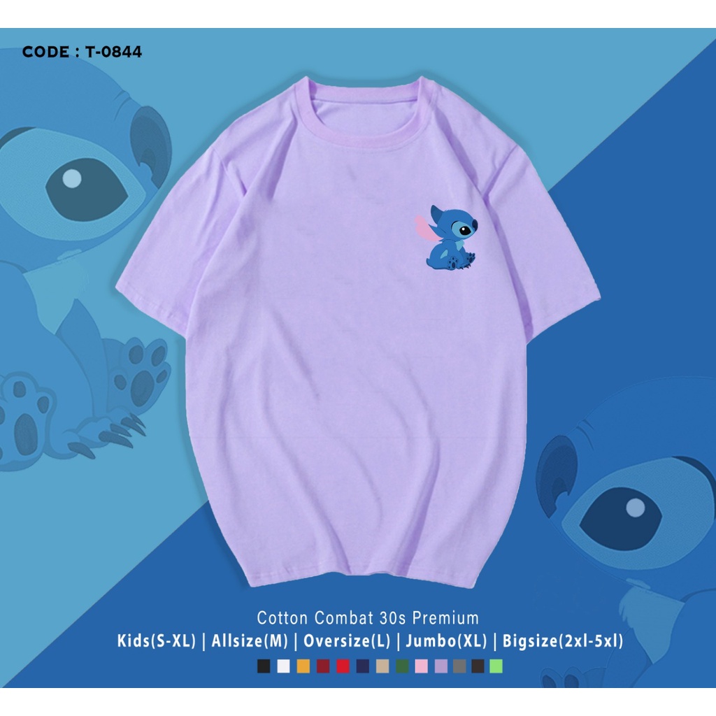 KAOS STITCH/KAOS SANTAI/KAOS PRIA WANITA/KAOS TERPOPULER/BISA CUSTOM/KAOS OVERSIZE