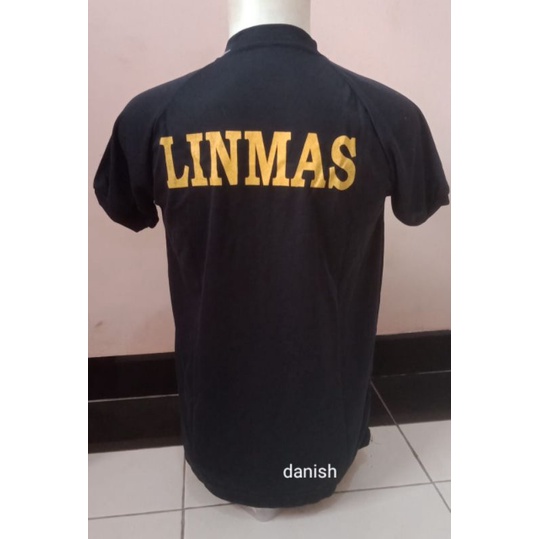 KAOS LINMAS HITAM LENGAN PENDEK