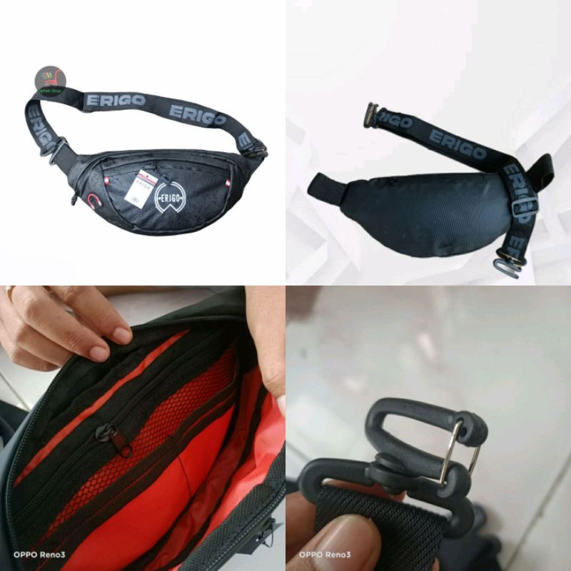 Erigo Waist Bag Pria Waterproof Anti Air Tas Selempang Pinggang Premium Murah