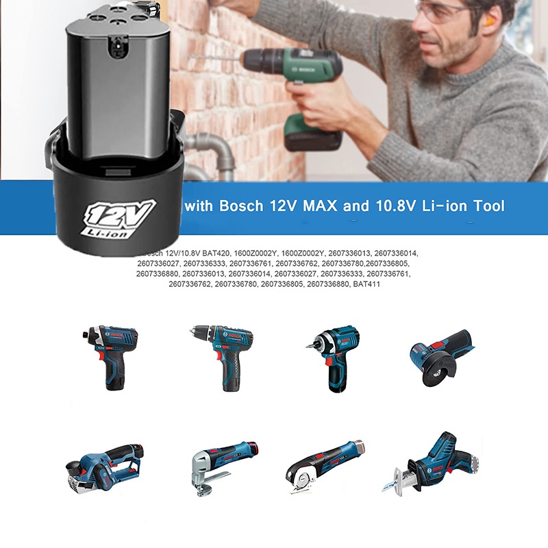 Baterai Bor Cordless 12 Volt Baterai cadangan 12 Volt 20000 MAH  Li-Ion Lithium ion