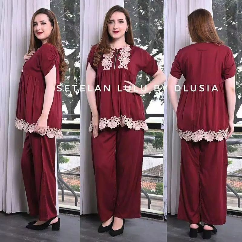 New piyama arab stelan dlusia lulu (renda realpict)