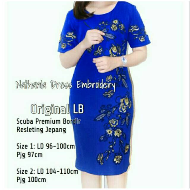 Dress scuba mix bordir