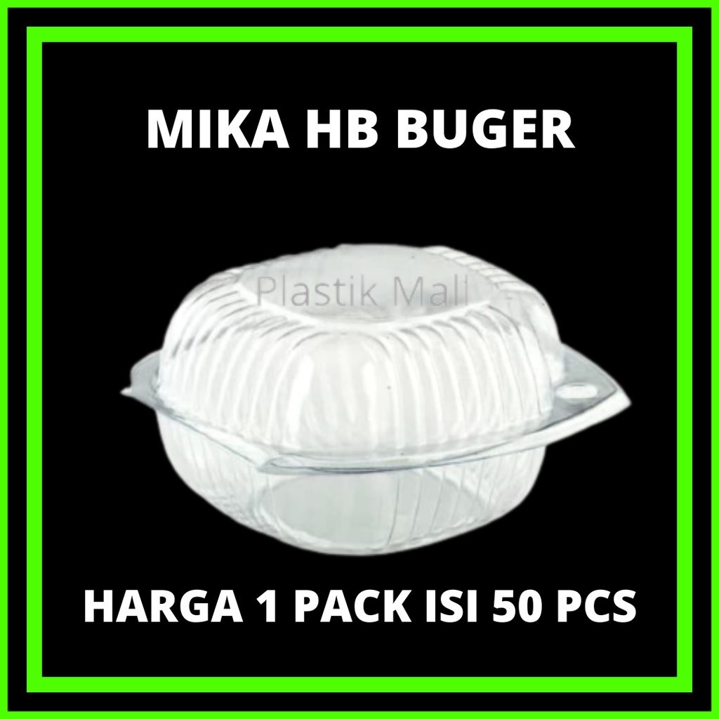 Mika Burger HB-01 - Mika Plastik Hamburger isi 50 pcs / Isi 50pcs Mika Burger / Mika Hb Techno Mini 