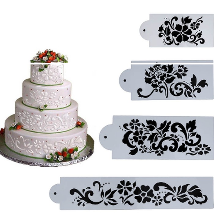 Flower Vines Cake Stencil #01-17