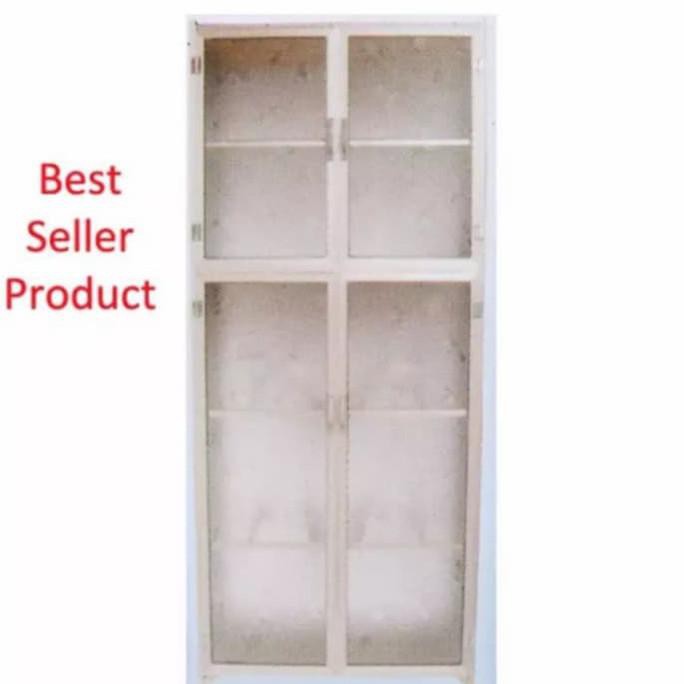 Rak Lemari Piring Dapur 2 Pintu Full Kaca Rismayolashop