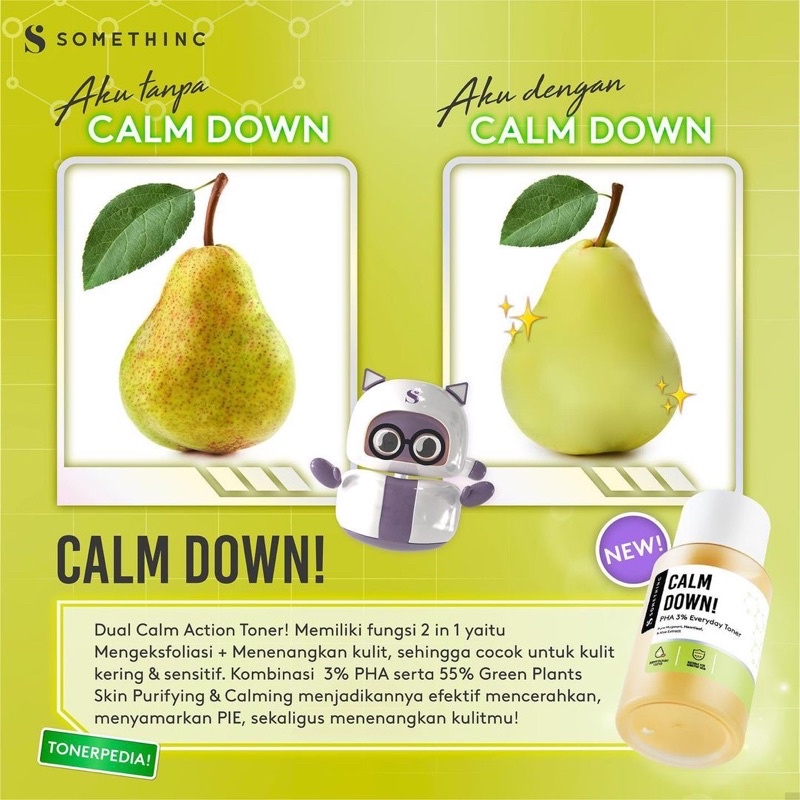 SOMETHINC Calm Down! PHA 3% Everyday Toner -Toner Menenangkan &amp; Mencerahkan kulit