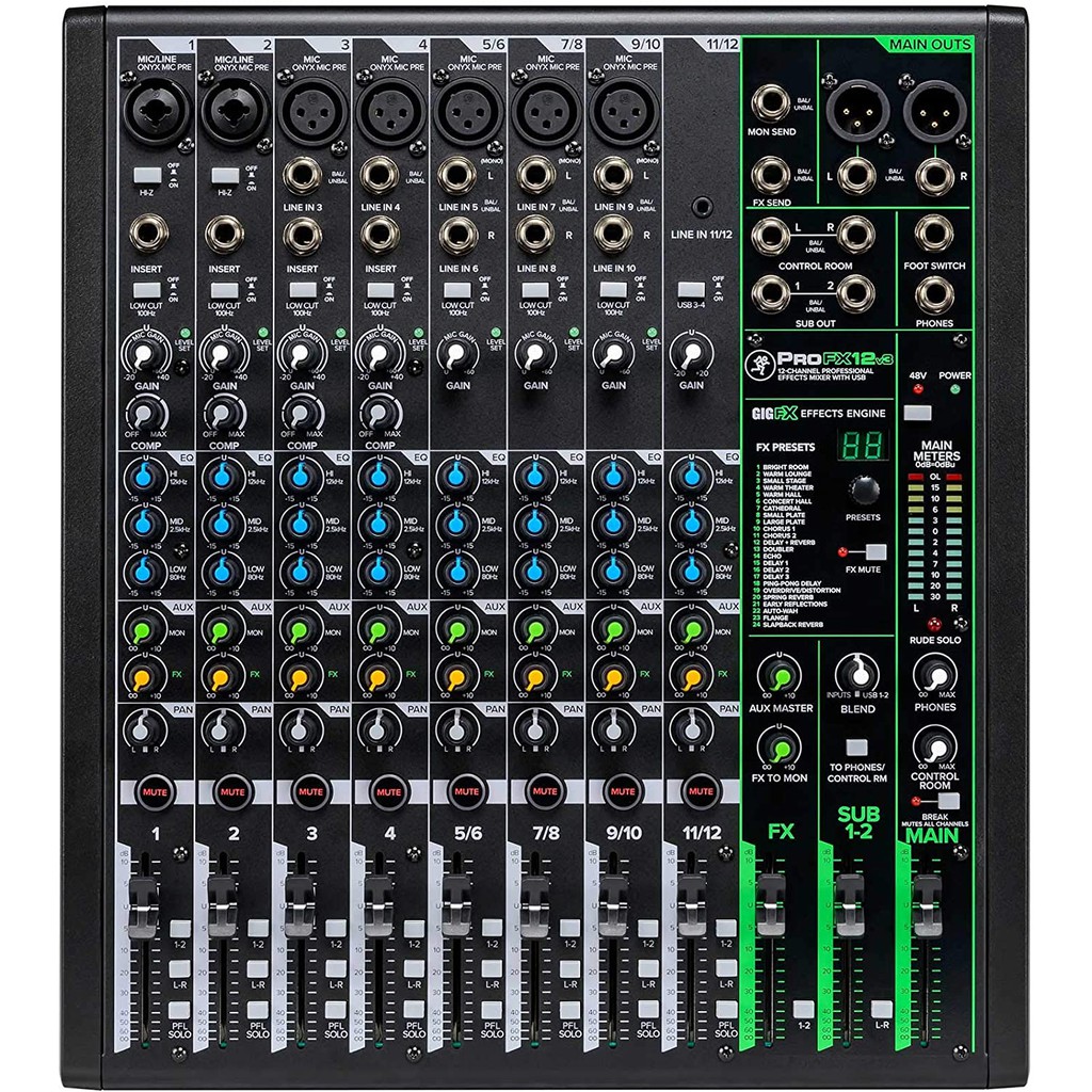 Mixer Mackie Pro FX 12 V3 ProFX12V3 12 Channel Original