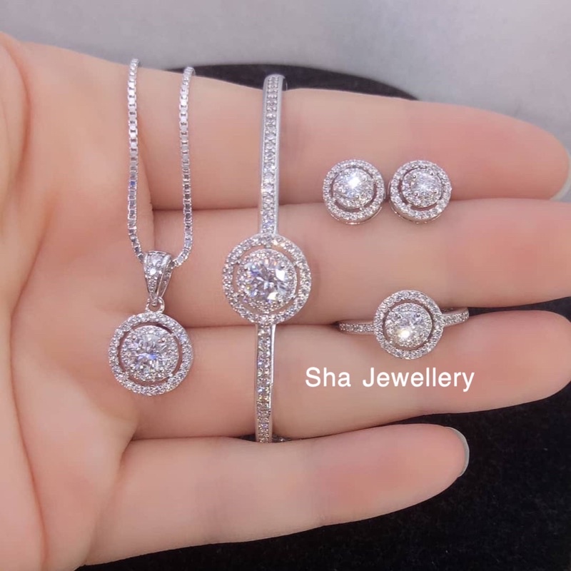 Set Perhiasan Replika Berlian Eropa Set Xuping Set Titanium Set Replika