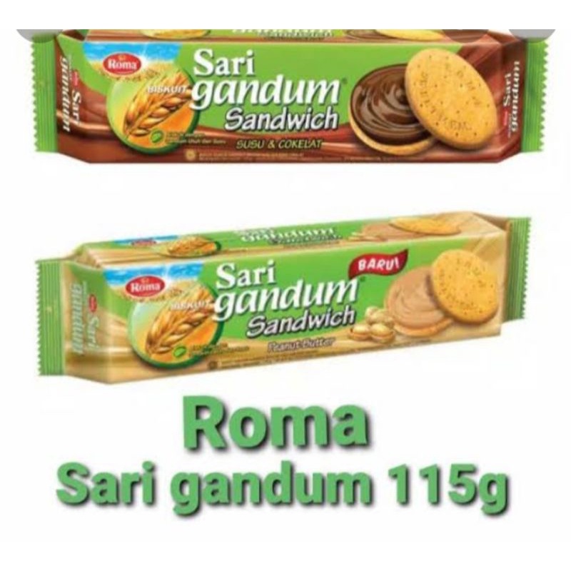 

Roma sari Gandum Sandwich Susu & Coklat Isi 115 Gram