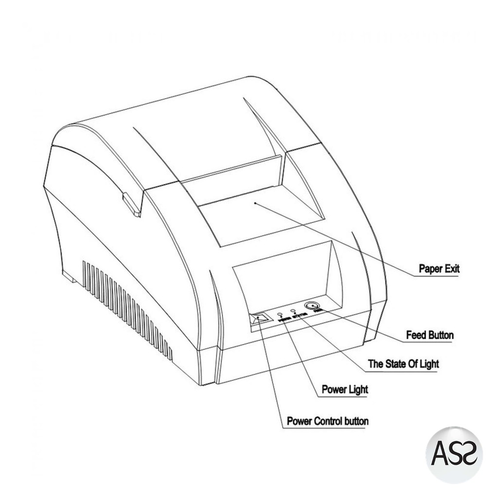 ASS Shop - Taffware POS Thermal Receipt Printer 57.5mm - ZJ-5890K