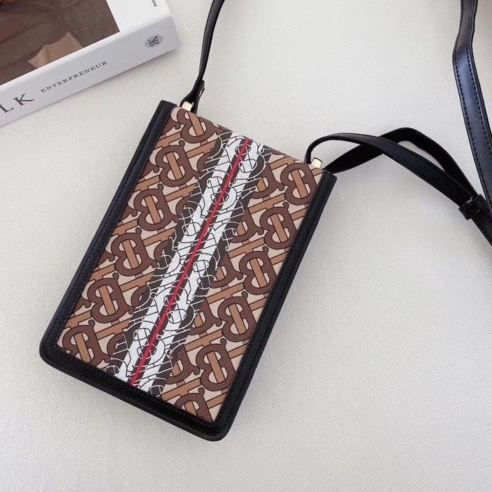 Tas burberry pouch tali lanyard Pouch Hp Small Branded Leather Bag 