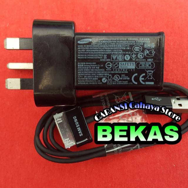 Charger Samsung Tab P8110P1000 P1010 P3100 P3110 P3113 P5100 P5110 P6200 Original Copotan Bawaan Ori