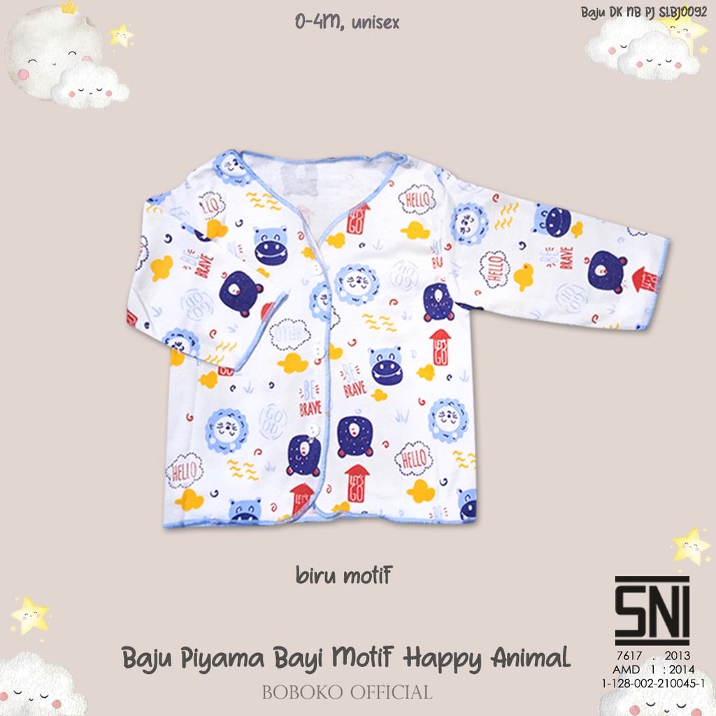 Baju Bayi Piyama Motif Happy Animal 0-3 bulan