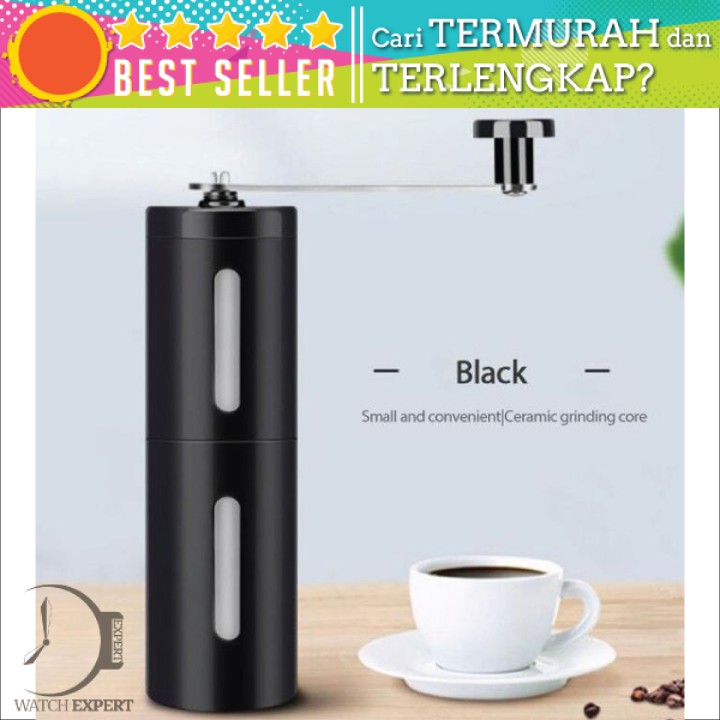 COD Alat Penggiling Kopi Manual Coffee Grinder Bahan Stainless Steel - Hitam