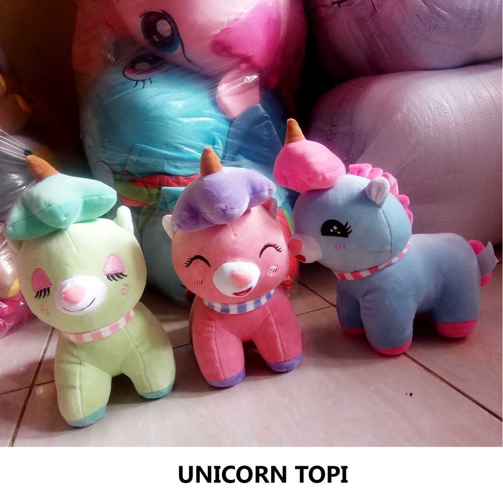 boneka kuda unicorn topi 25cm