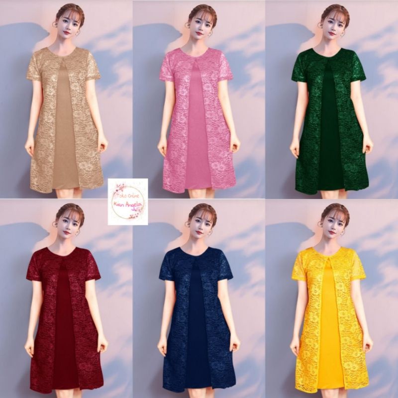 DRESS DEVITA / SIZE L-XL / DRESS BRUKAT WANITA / PAKAIAN WANITA / DRESS FASHION WANITA / GAUN PESTA 