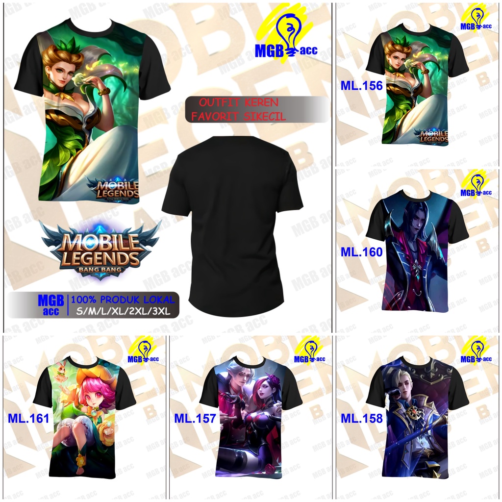 Kaos Baju Anak Atasan Laki Laki Perempuan Sublim Printing Lucu Motif Hero Mobile legend Mage Mage