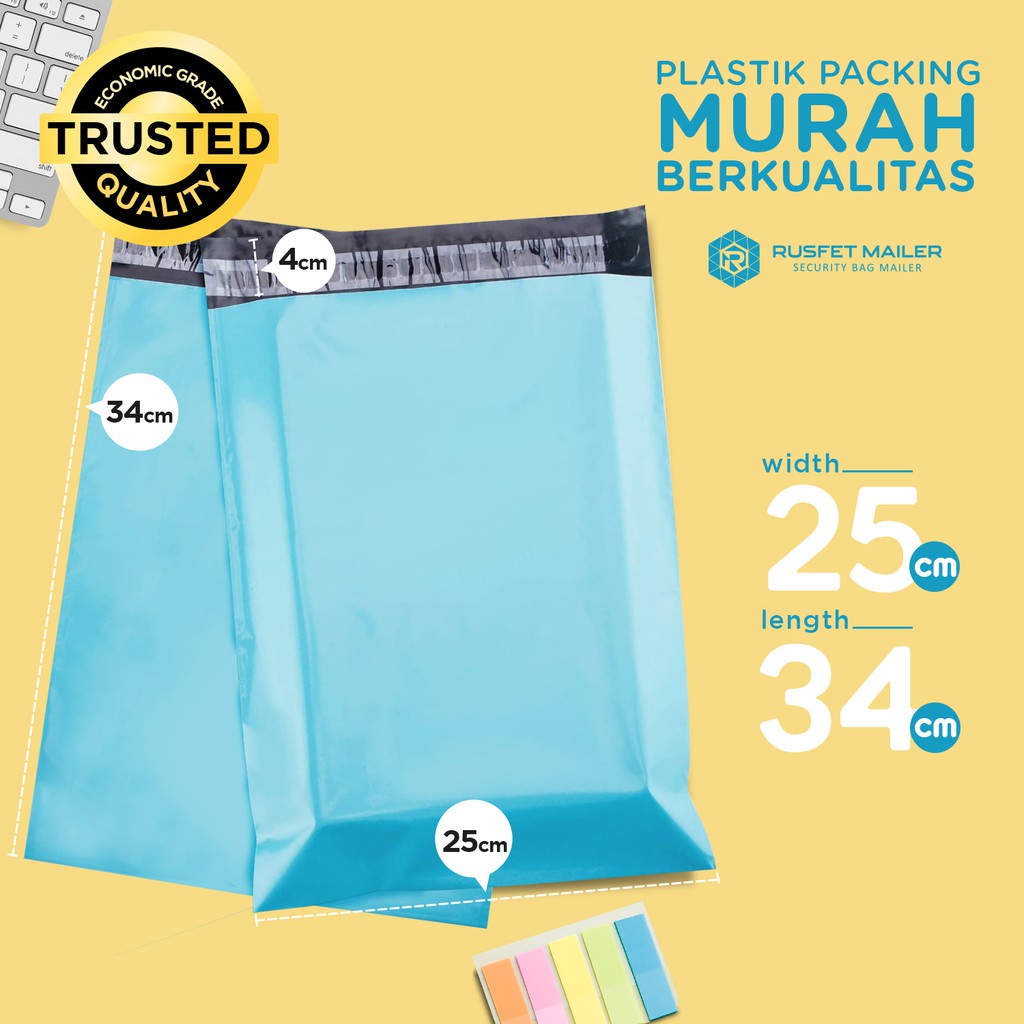 

PLASTIK POLIMAILER POLYMAILER PACKING ONLINE BABY BLUE EKONOMIS 25X34 RJ4