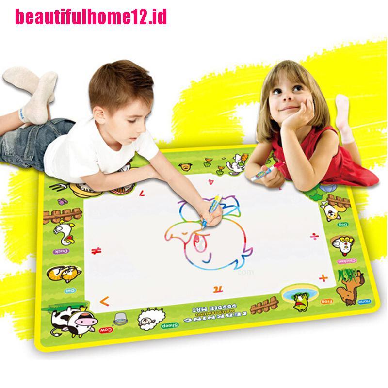 【beautifulhome12.id】Water drawing mat with 2 drawing pen kid's magic water drawing play mat 50*36cm