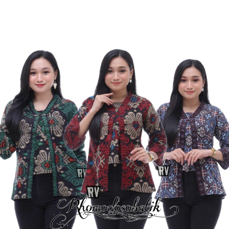 tey-17 Batik wanita ASJ SA HRB026 Kenongo Kemeja Tosca Pendek