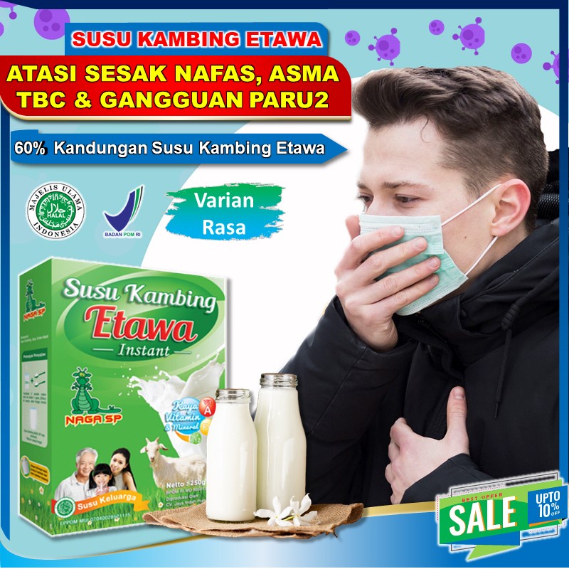 

Susu Kambing Etawa Bubuk Murni Obat Asam Lambung Maag Magh Kronis TBC Paru Asma Sesak Napas Nafas